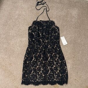 Tobi Black Lace Mini Dress